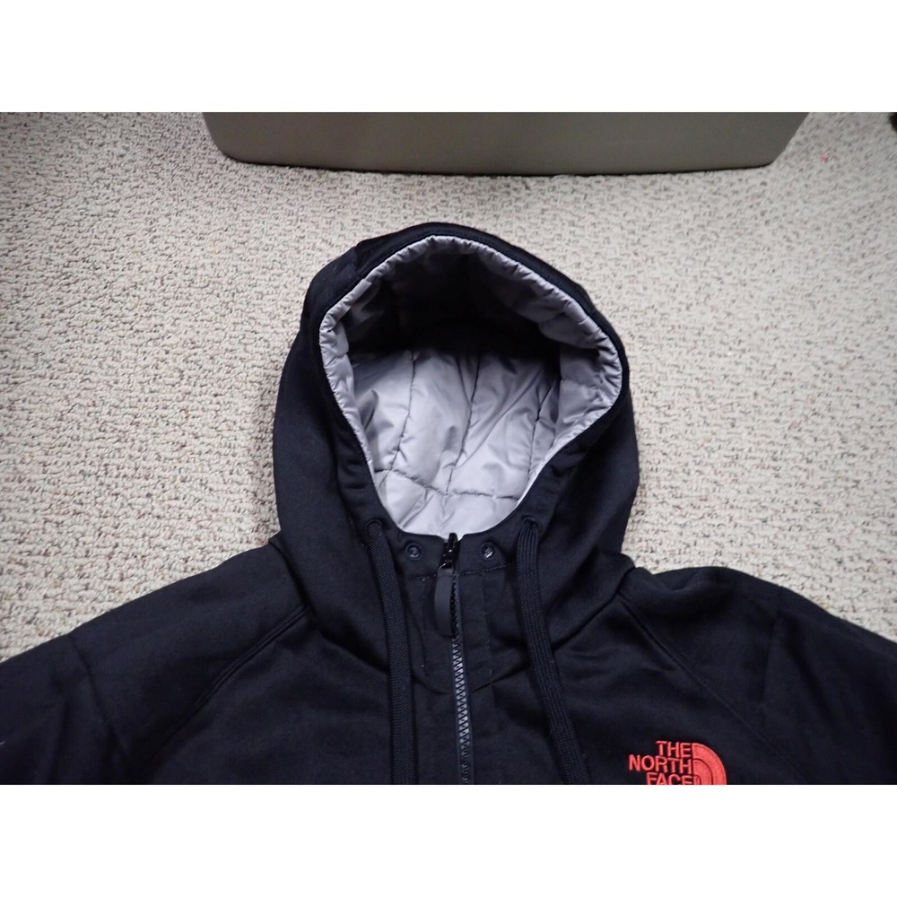 The North Face Reversible Jacket Mens XL Black Grey Good Quilted Hooded Puffer - Picture 11 of 15